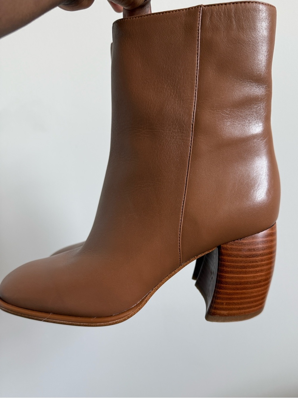 MICHAEL Michael Kors Tan Leather Block Heel Ankle Boots